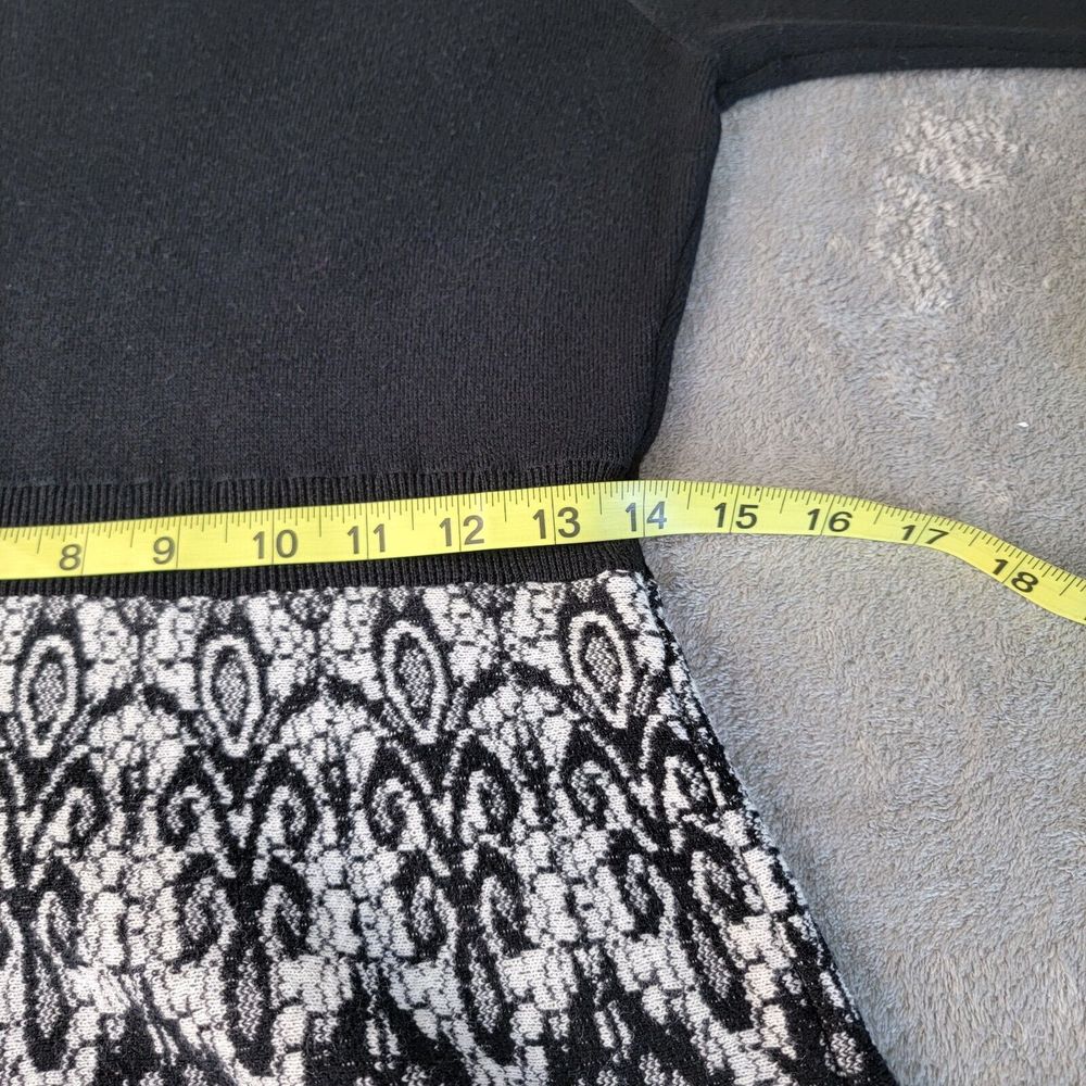 Cynthia Rowley Womens Black White Printed Sweater Dress Size Medium - Picture 6 of 8